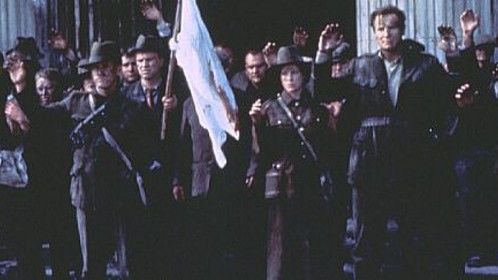 Me, playing Padraig Pearse (leader of the 1916 Easter Rising), surrendering along with Liam Neeson and Aidan Quinn in the Michael Collins movie.