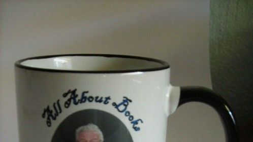 Our new promo MUG for our show "All About Books with Paul Kinkade" 