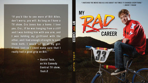 Bill Allen, for his book "My Rad Career", a tell-all book about a Hollywood actor who was best friends with Brandon Lee, on- and off-screen romances and more. I photographed him on a replica of the bike he rode in the 1986 coming-of-age BMX movie Rad in his stunt double's back yard.