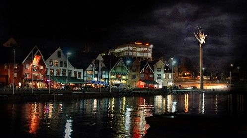 My hometown of Stavanger by night