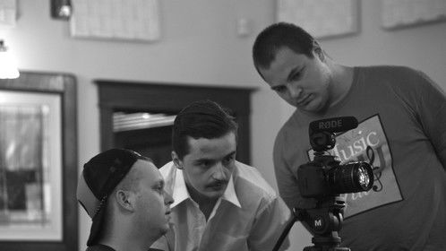 Will Jacobs on the set of Denouement.