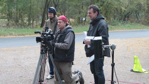 On location shooting 'One the Edge' with Cinematographer Werner Van Peppen (L)