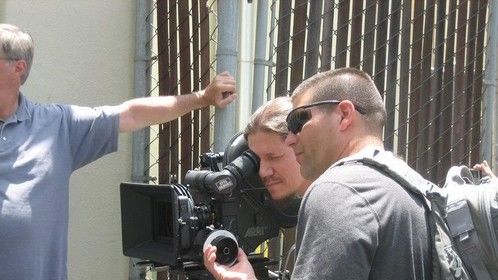 Pulling focus at Cinegear Expo, 2010. With Eric Harnden.