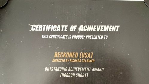 INDIEX FILM FEST 2020 - OUTSTANDING ACHIEVEMENT AWARD -  BECKONED - 2020