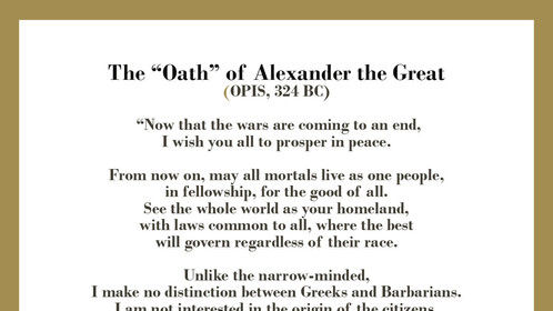 Ahead of his time. "Alexander - The Great" Oath...