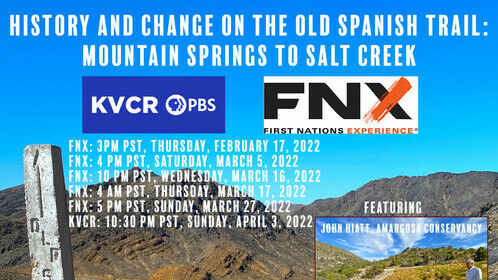 Promo for History and Change on the Old Spanish Trail, on KVCR PBS and FNX Network.