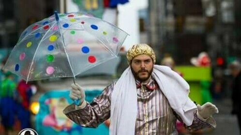 Angelo Luis Molinari as &quot;The Mummer in a Tub&quot; in the Philadelphia Mummers Parade - Live Television Performance (2016) 6abc