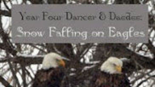 Year Four, Lisa's Bald Eagle Documentary™ book cover (this is the main eagle pair of my study) Dancer is the male (left), Daedee his mate (right)