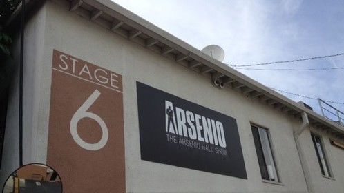 Outside the Arsenio studio in L.A. I'm going to be on a sketch called "Where You Going?"