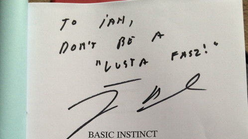 My personal signed copy of Basic Instinct 