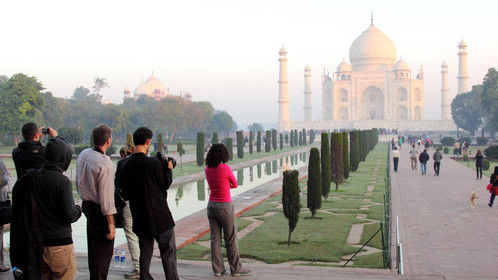 Filming a scene in Agra, India for our web series pilot, Future Certain.